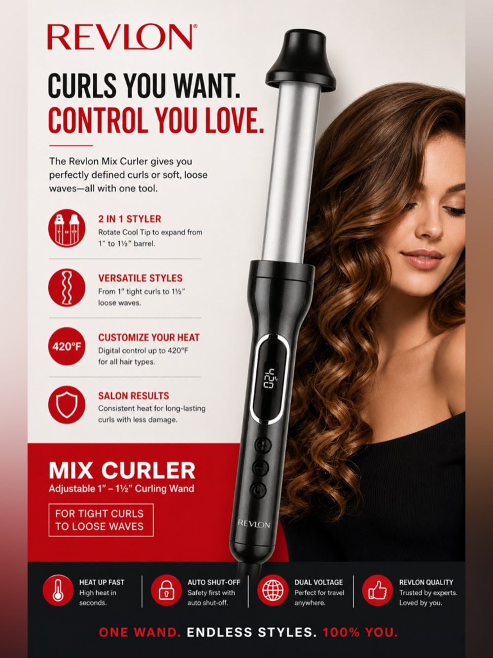 Revlon Mix Curler 2-in-1 Styler -NWT - Picture 1 of 4